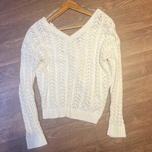 Jun Ivy Cable Knit Twist Back Sweater